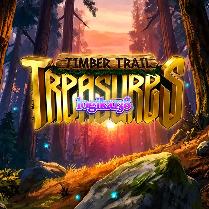 Tampilan antarmuka slot Timber Trail Treasures dengan tema hutan dan gulungan yang aktif